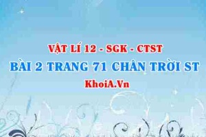 Bài 2 trang 71 Vật lí 12 Chân trời Sáng tạo